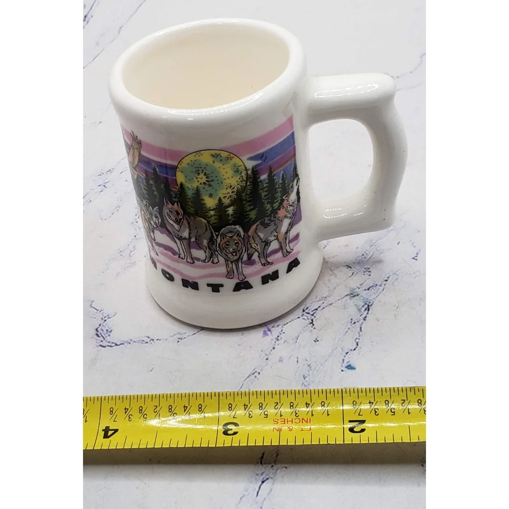 Montana Souvenir Tourist White Mini Mug Toothpick Holder Ceramic Shot Glass